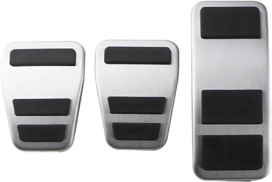 Pedaalkussens Auto - Antislip Pedalen - Verbeterde Rijervaring - Roestvrij Staal - Standaard Maat - Zilver Zwart — afbeelding 3