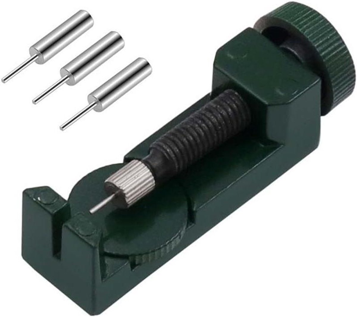 Horlogeband Tool - Schakel Verwijderaar - Band Aanpassen - Roestvrij Metalen Frame - Tot 4.1 cm - Groen