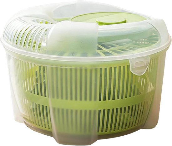 Slacentrifuge - Groente droger - Salade bereiden - Handmatige zwengel - 23 x 23 x 17 cm - Groen — afbeelding 5
