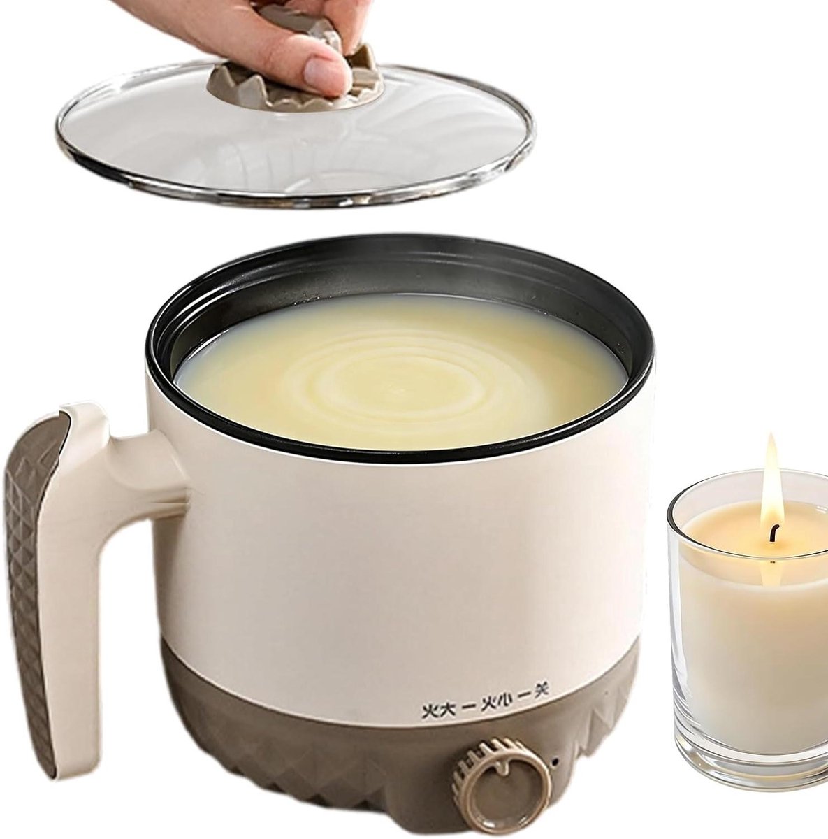 Elektrische Waxverwarmer - Smeltpot Harsen - DIY Knutselen - Antiaanbaklaag Temperatuurregeling - 1.8 Liter Capaciteit - Wit