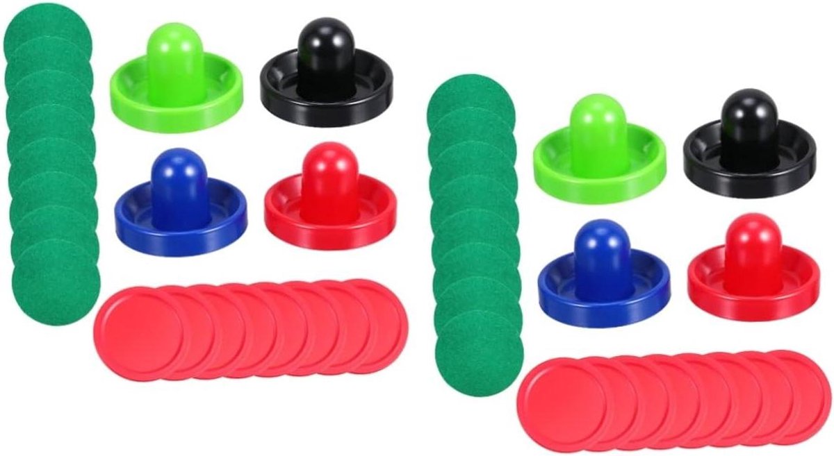 Airhockey Set - Tafelspel Onderdelen - Spelplezier Vergroten - Hoge Slagvastheid - 64mm Pucks - Diverse Kleuren