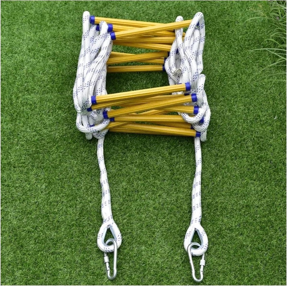 Veiligheidsladder Touwladder - Noodladder Brandtrap - Snelle Ontsnapping - Vlamvertragend Duurzaam - 7 Meter - Wit