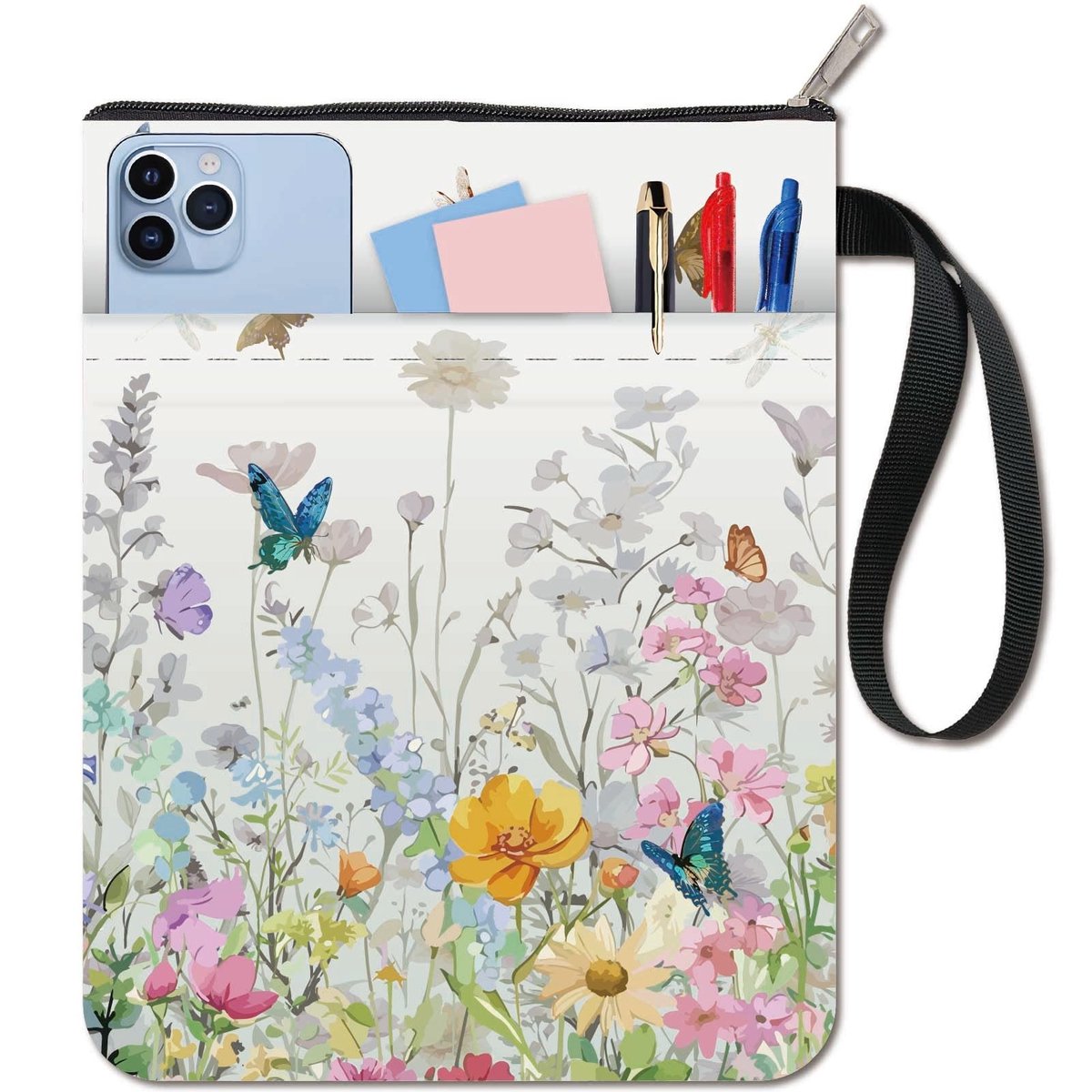 CRASPIRE Bloem Boekhoes met Rits - Beschermende Boekcover voor Paperback en Hardcover