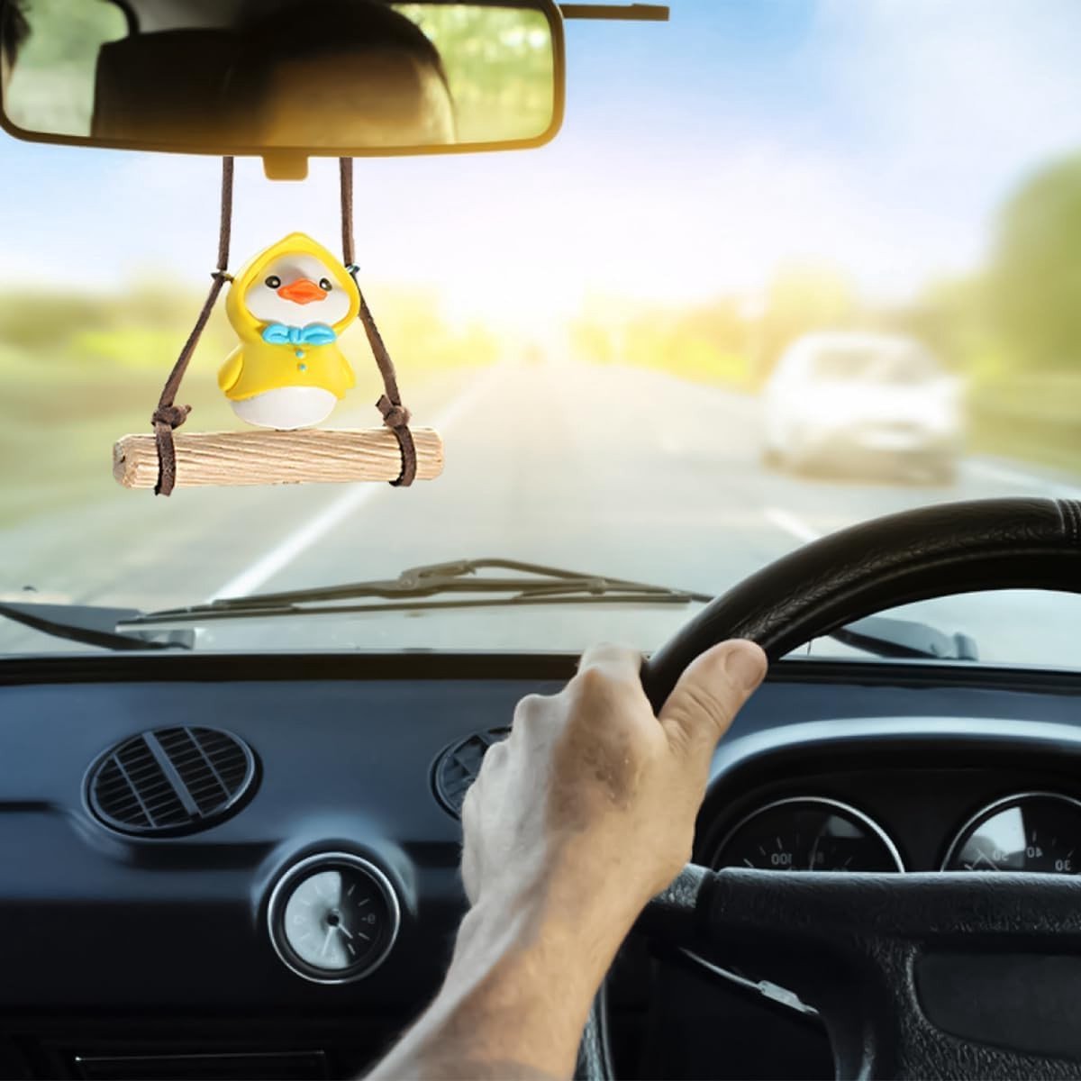 Schattige Zwanenhanger voor Auto, Swingend Ornament voor Achteruitkijkspiegel, Auto Decoratie en Accessoire