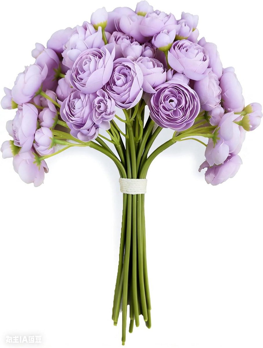 Mini Ranonkel Kunstbloemen - Zijden Bloemen Nepbloemen - Bruiloft Decoratie - Ziet er Echt
