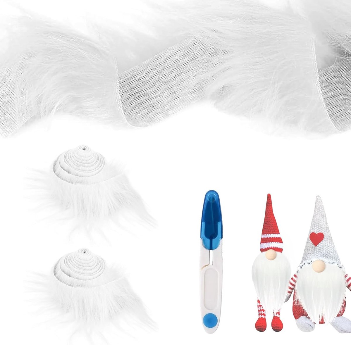 Faux Fur Band - Pack van 2 - 5 x 150 cm - Kunstbont voor Handwerken - Naaien - Versieren - Kostuums - DIY Feestdecoratie