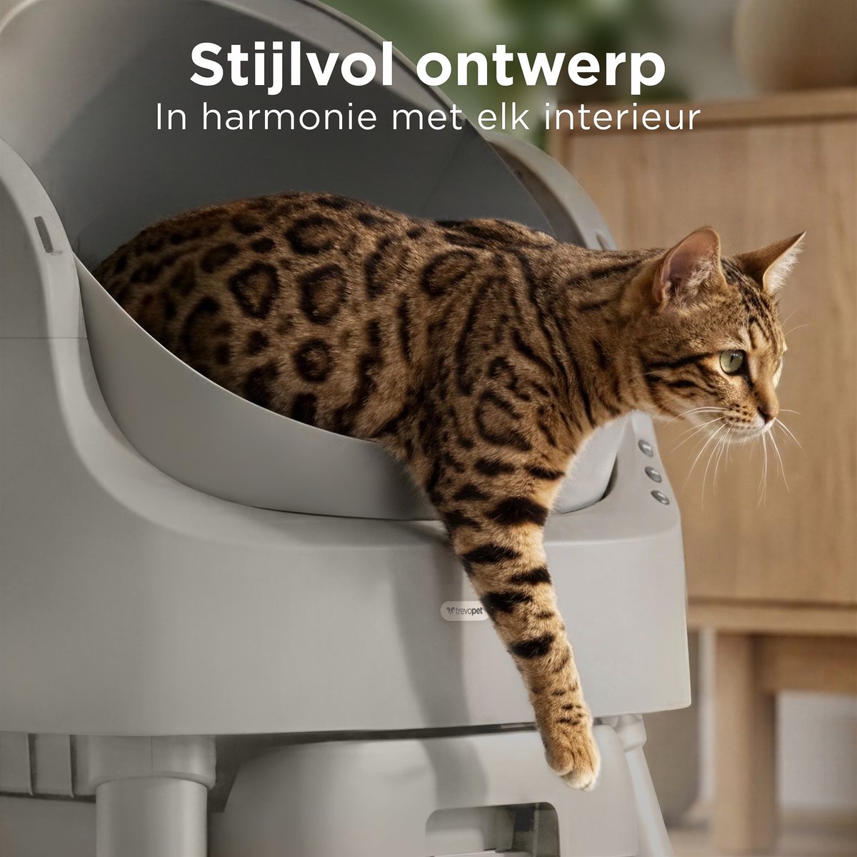 TrevoPet Automatische Kattenbak - Zelfreinigend & Veilig - Grijs thumbnail 6