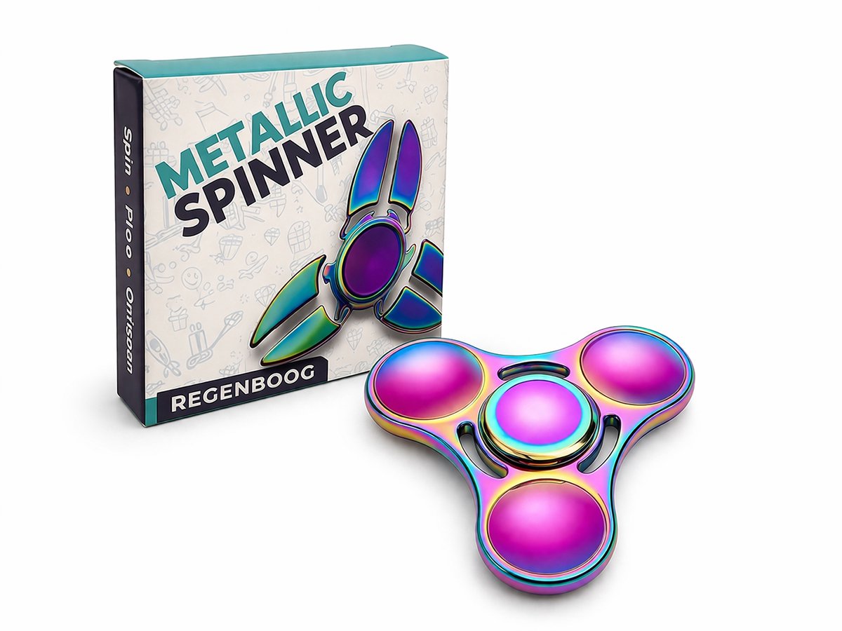 Metalen Fidget Spinner - Fidget toys - Sensorisch speelgoed - Round blade - Holografisch