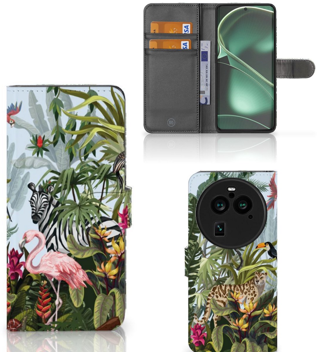 Telefoonhoesje met Pasjes voor OPPO Find X6 Pro Jungle