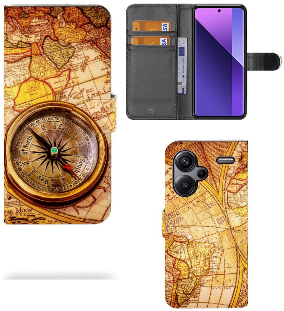 Boekhoesje voor Xiaomi Redmi Note 13 Pro Plus Flip Cover Kompas