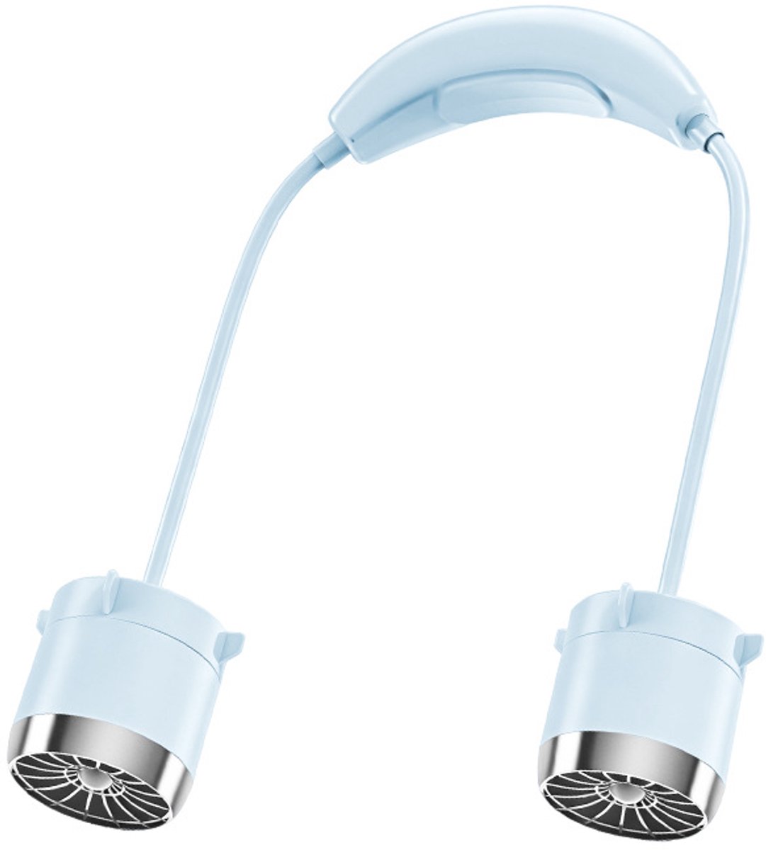 Nekventilator - Mini Draagbare Stofzuiger - USB Oplaadbare Ventilator - 100 Snelheden - Verstelbare Slangen - 800mAh Batterij - Voor Outdoor en Sport - Lichtgewicht - Blauw