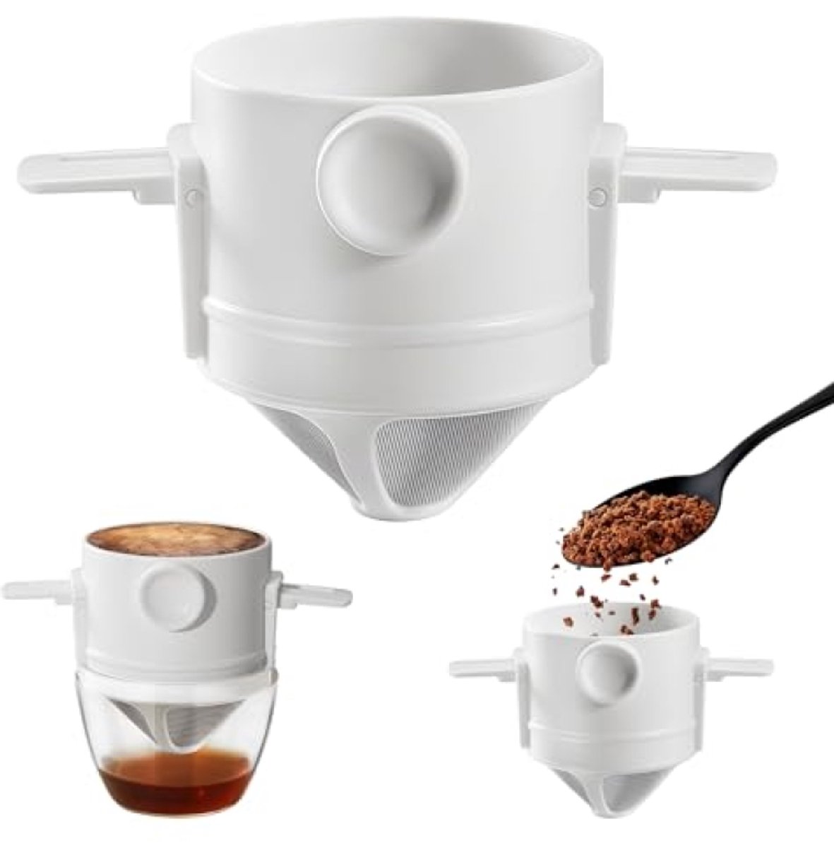 Herbruikbaar koffiefilter van roestvrij staal - Duurzaam en draagbaar voor verse koffie
