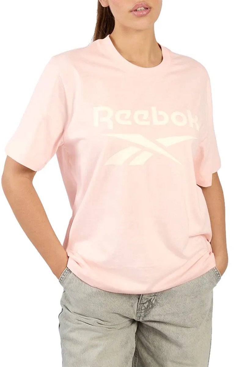 Reebok Nova Big Logo Oversized T-shirt Met Korte Mouwen S Regular Vrouw Roze