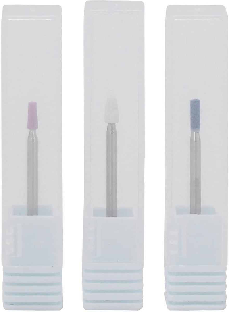 Nail Drill Bits Set - 3 Stuks Quartz Steenhouts voor Natuurlijke en Kunstnagels