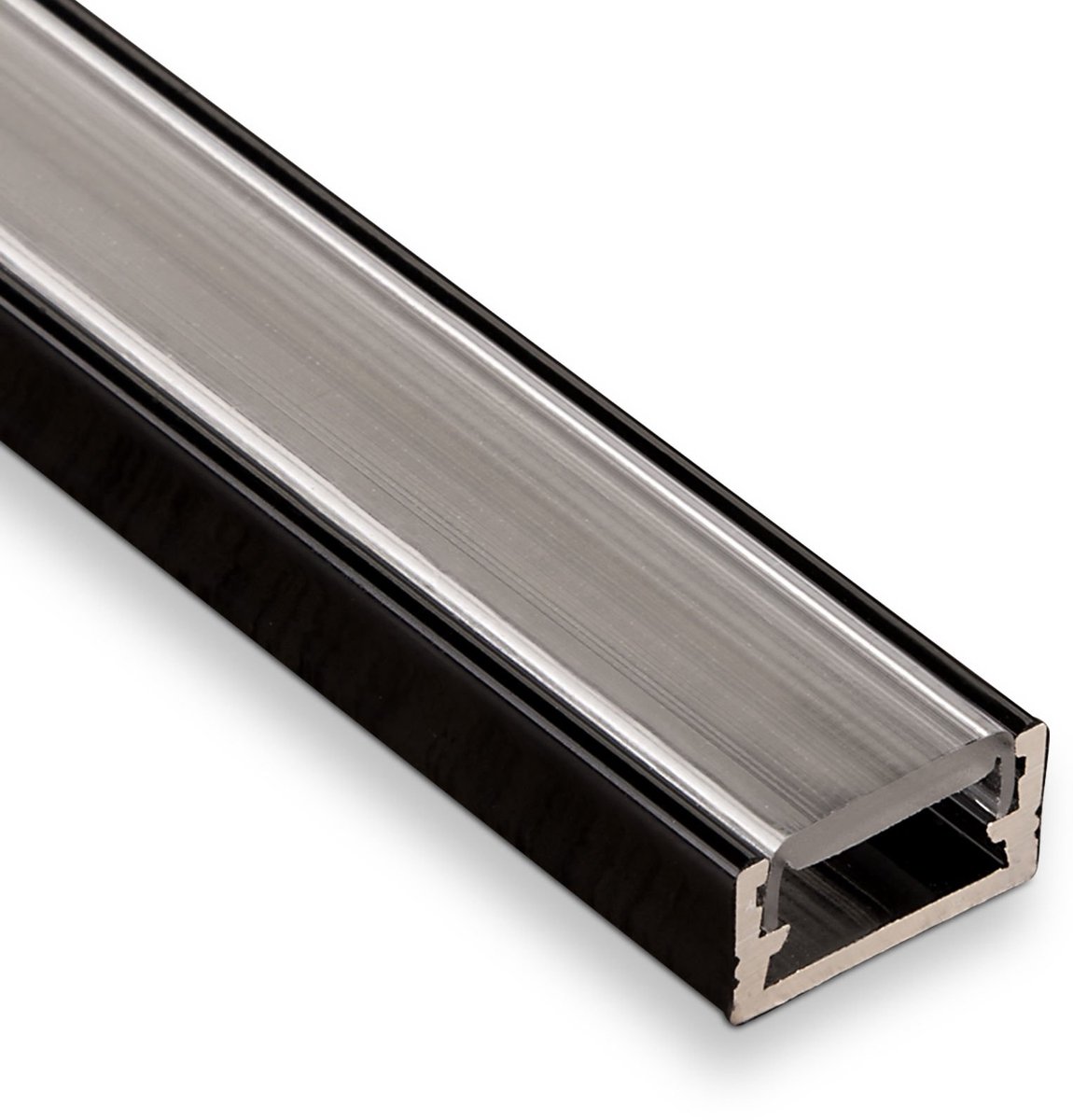 3 x SOTECH ledmontageprofiel-11 zwart met transparante afdekking lengte: 2 m, breedte: 14 mm voor ledstrips met een breedte tot 10 mm