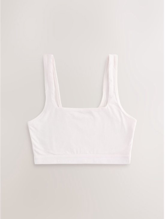 Next - Dames - Set van 4 cropped Ultimate Comfort beha's van katoen met logo - Zwart