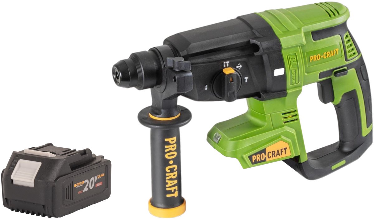 Procraft PHA40bb accu-boorhamer 20 V 2,6 J SDS plus borstelloos + 1x accu 4,0 Ah - zonder oplader