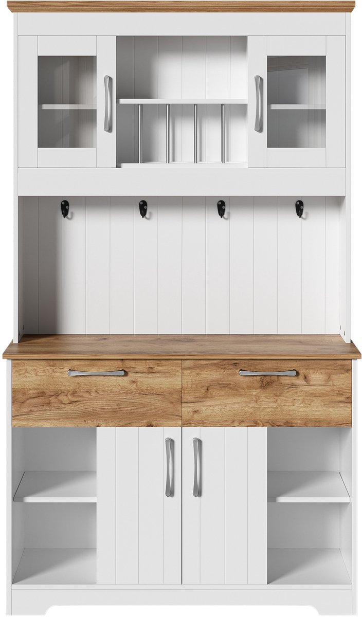Groot Keukenbuffet - Vitrinedeur en Haken - 106 cm