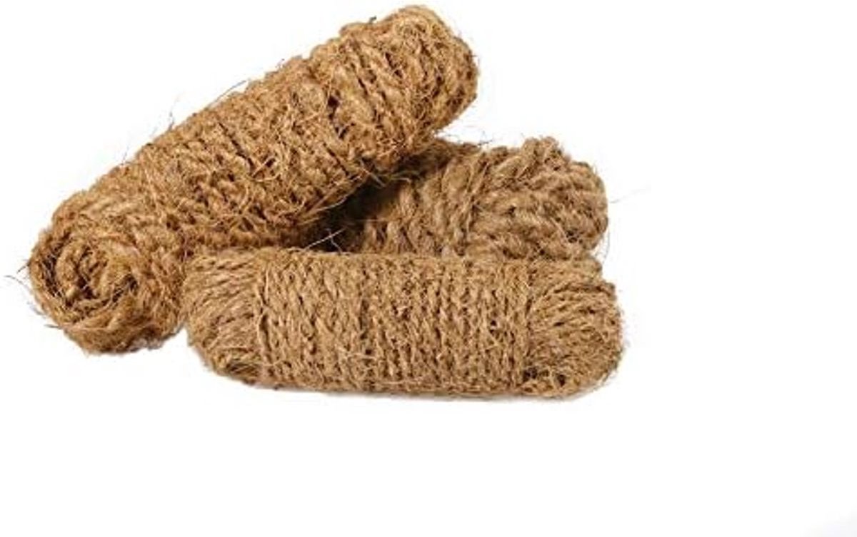 Kokosnootgaren I 25 meter I dun I Kokosvezel Kokosnoot touw Kokosnoot breiboom lint Decoratief touw Bindgaren Kokosnoot lint