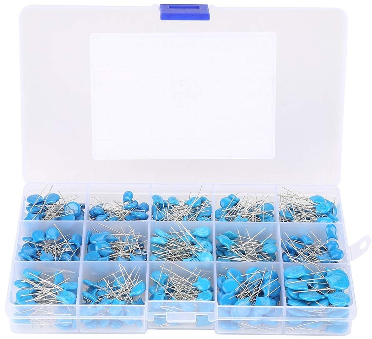 Allecto - 450pcs Capacitor Kit - Hoogspanningscapacitoren - Compact en betrouwbaar - Blauw - Keramische condensatoren - Geschikt voor elektronica -...