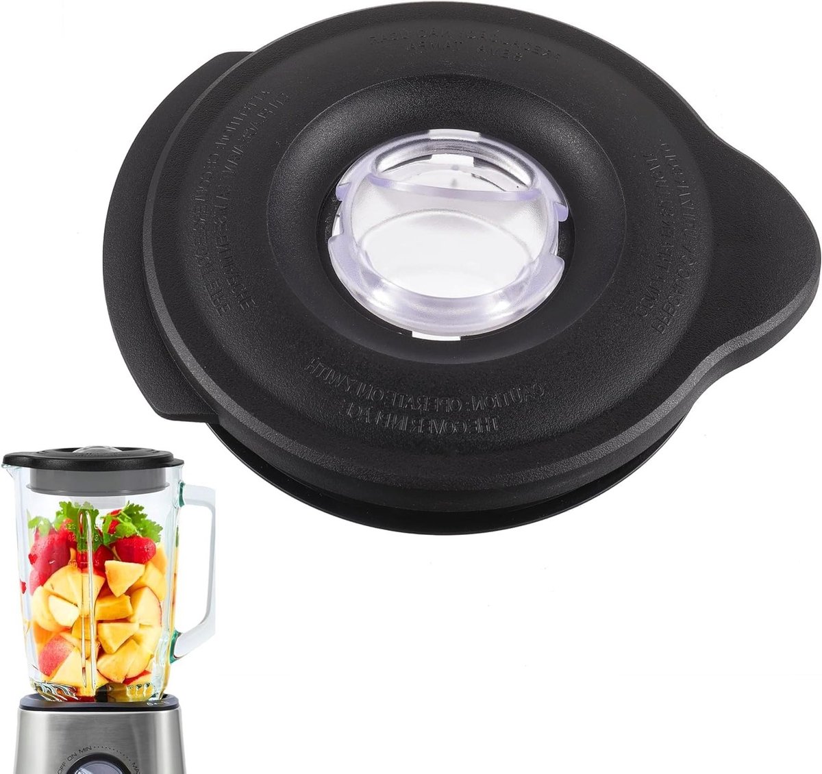 Mixer Deksel - Blender Deksel - Mixer Onderdeel - Afneembare Dop - 6 Kops - Zwart