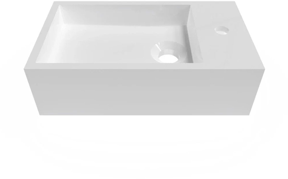 DutchLine - Solid.Surface Fontein - Glans Wit Rechts - 360x180x120mm