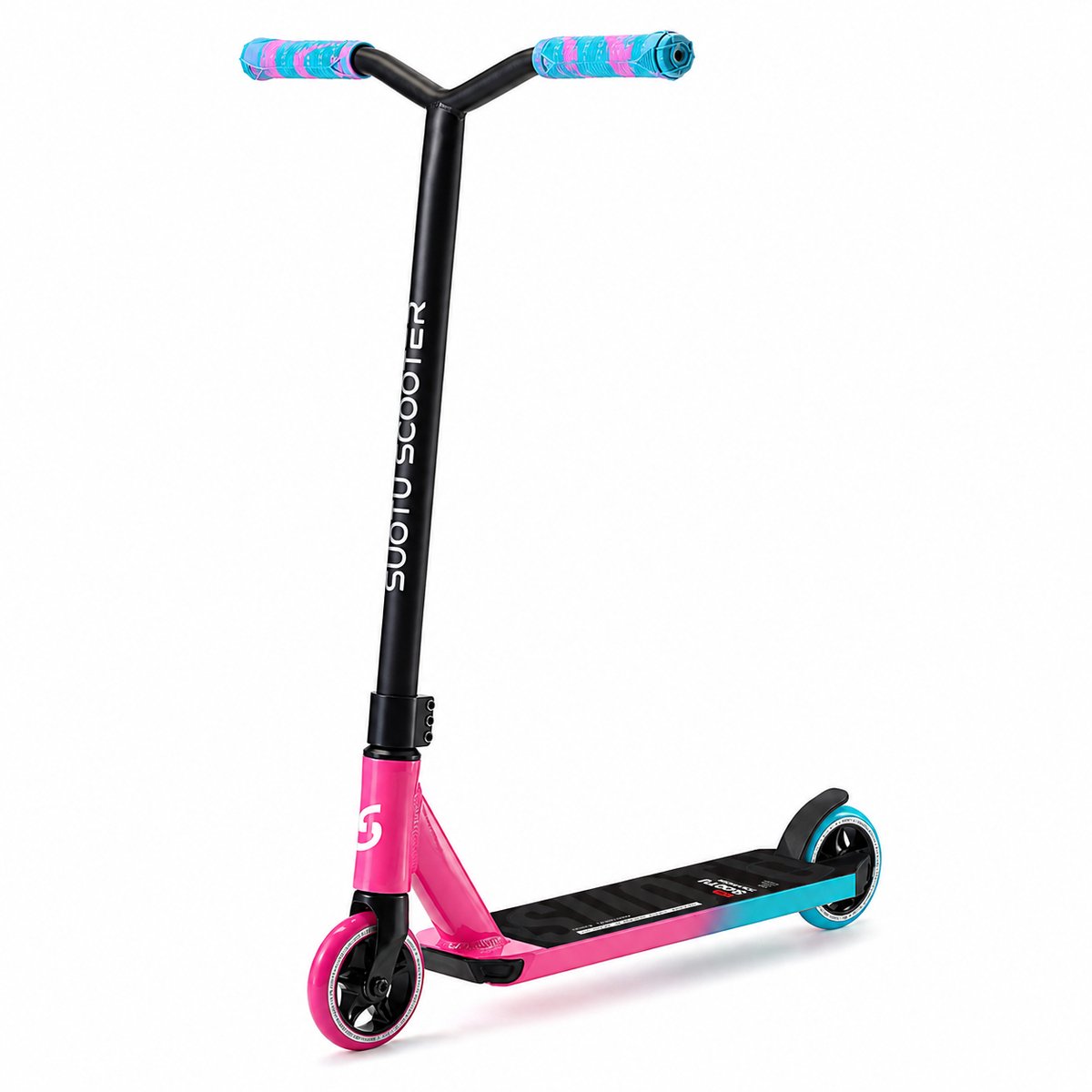 Bol.com Suotu Stuntstep - Kinderstep - Maximale 78cm - Step 8+ Jaar - Stuntstep Jongens en meisjes - Aluminium - Roze/Groen/Zwart aanbieding