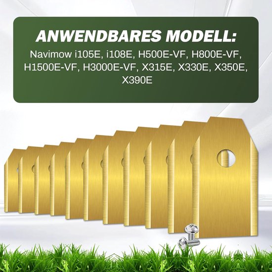 Set van 24 vervangingsmessen - RVS messen - geschikt voor Segway Navimow robotmaaiers - zoals de i105E, i108E, H1500E-VF, H3000E-VF, X315E, X330E, Gardena Sileno Minimom en Husqvarna, accessoires voor gazonmaaiers van Merkloos	 — afbeelding 3