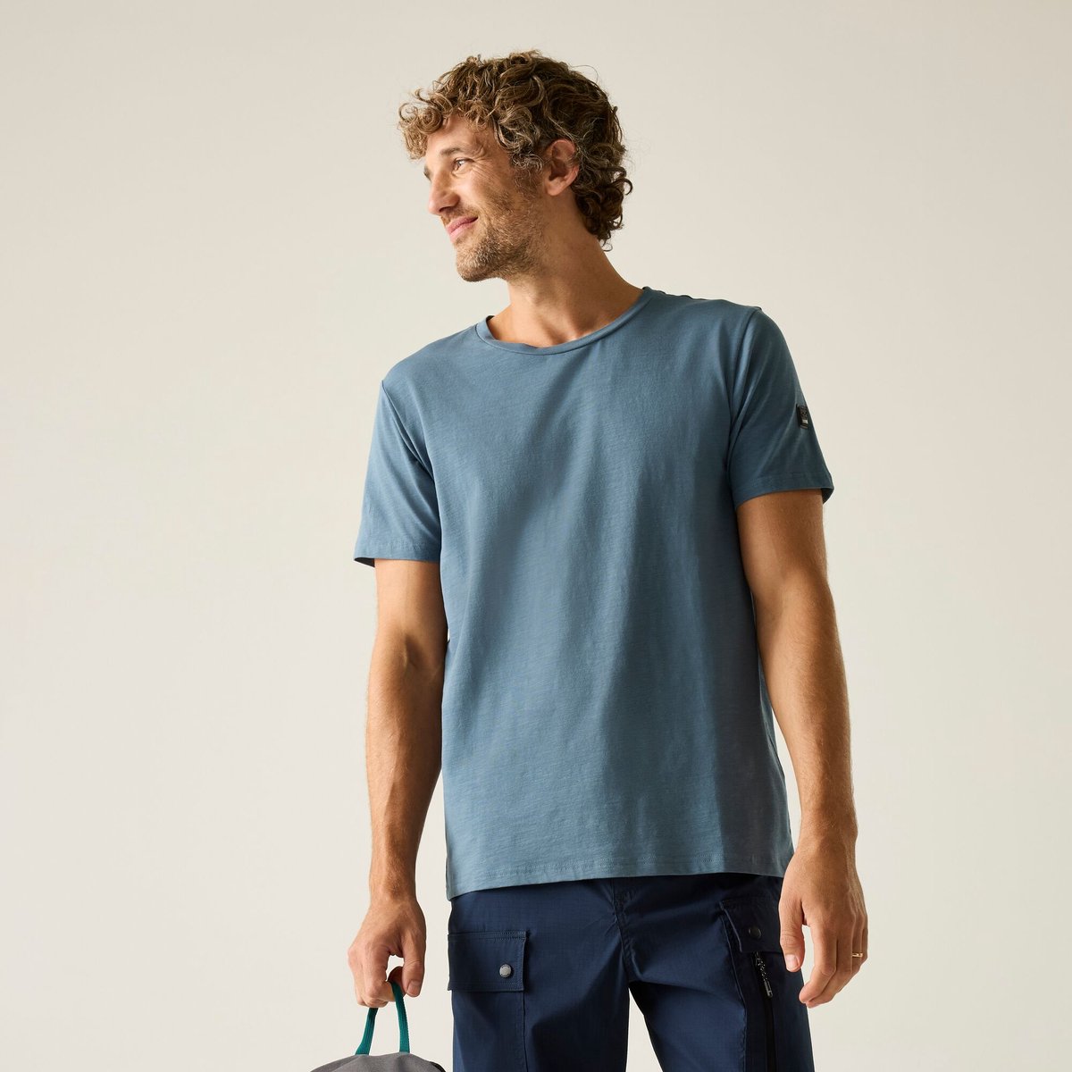 Finlo T-shirt met korte mouwen en logo voor heren Blauw