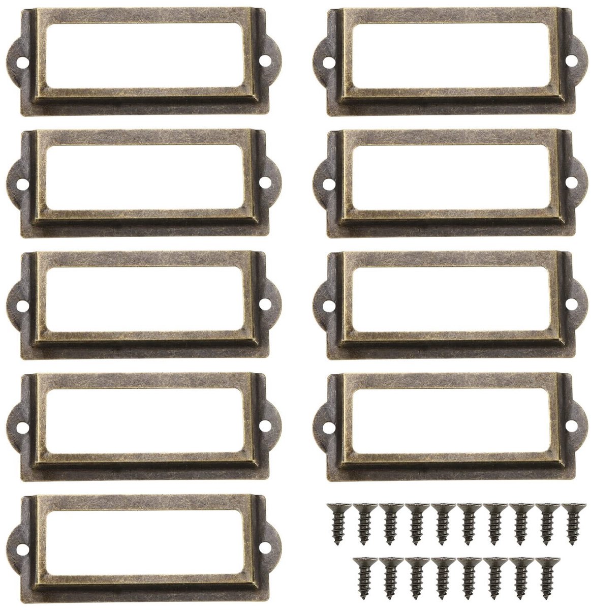 Allecto - Archieflade Tag - Labelhouders Metalen Kaartframe - Brons - 50 Stuks - Ideaal Voor Kantoor En Thuis - Perfect Voor Organisatie
