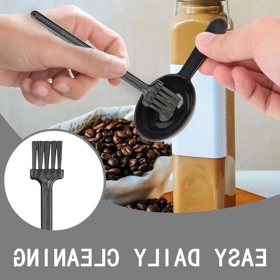 Set van 10 maatlepels en 2 schoonmaakborstels, herbruikbare kunststof lepels voor koffiebonen en eiwitpoeder, ideaal voor de keuken van Merkloos — afbeelding 4