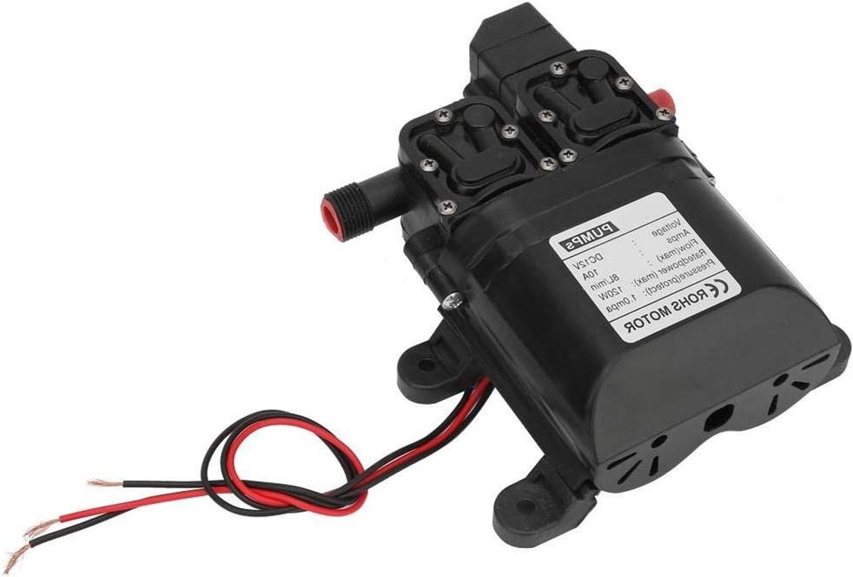 Membraan Waterpomp - Zelfaanzuigende Pomp - Voertuigen Reinigen - Automatische Drukregeling - 120 W - Zwart