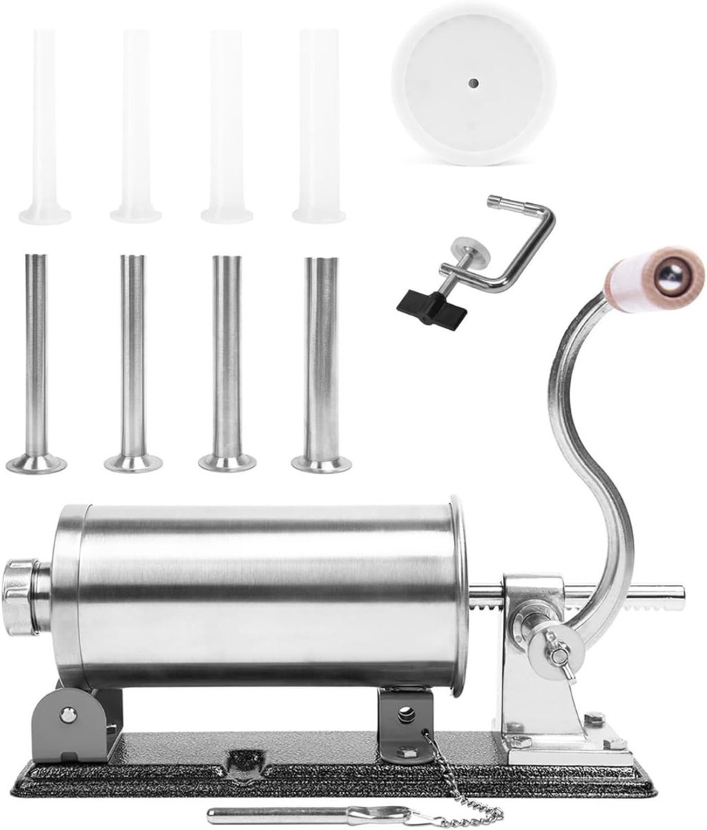 REN® Worstenvuller - Worstenmaker - Worstenvul Machine - Zilver - 34cm x 17cm x 15cm