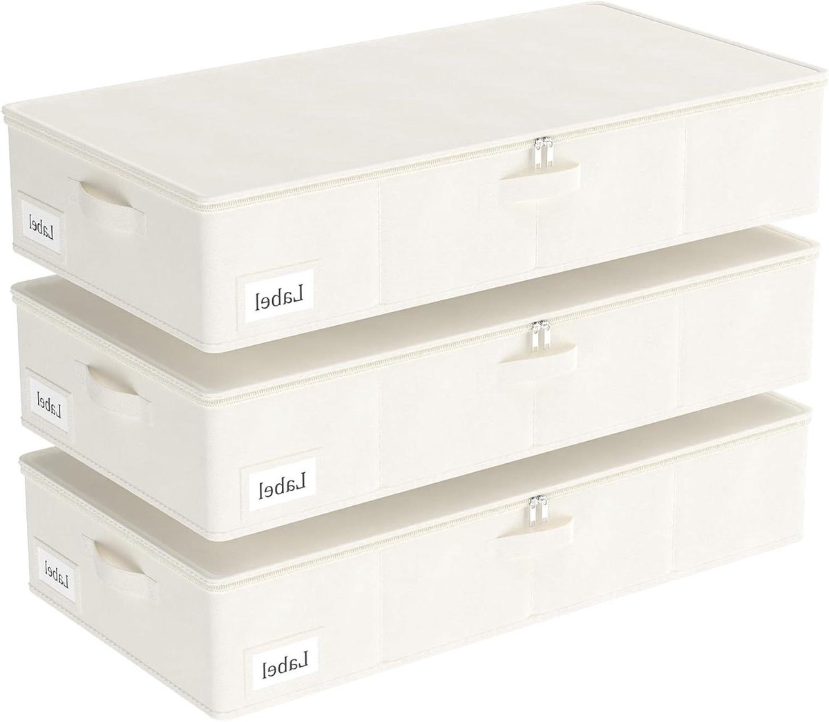 Opbergmand Onder Bed - Opbergtas Commode - Ruimte Besparen - Met Deksel - 80x40x15cm - Beige
