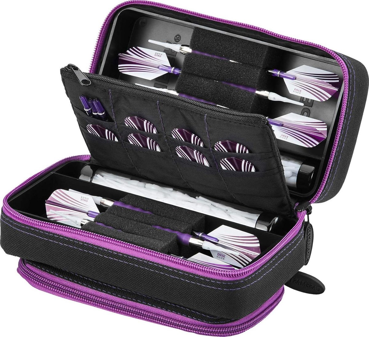 Dart Koffer - Dart Opbergkoffer - Darts Beschermen - Ruim Interieur - 6 Darts - Paars
