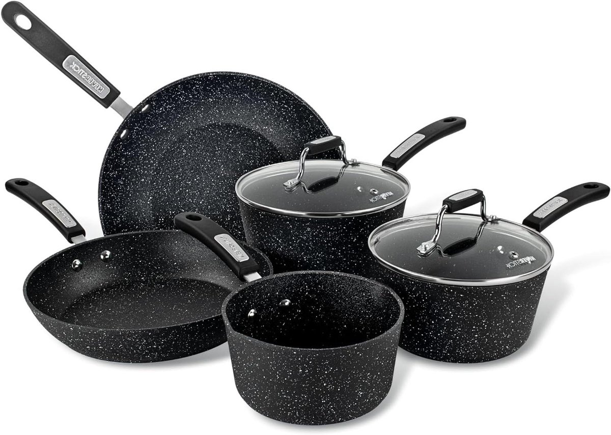 Kookgerei Set - Pannen Set - Koken en Bakken - Non-stick Coating - 5 Stuks - Zwart