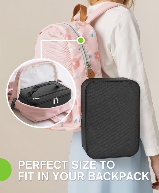 Kleine Lunchbox - Lunchtrommel Voedselcontainer - Maaltijden Meenemen - Thermisch Geïsoleerd - 5 Liter - Zwart van Merkloos — afbeelding 2