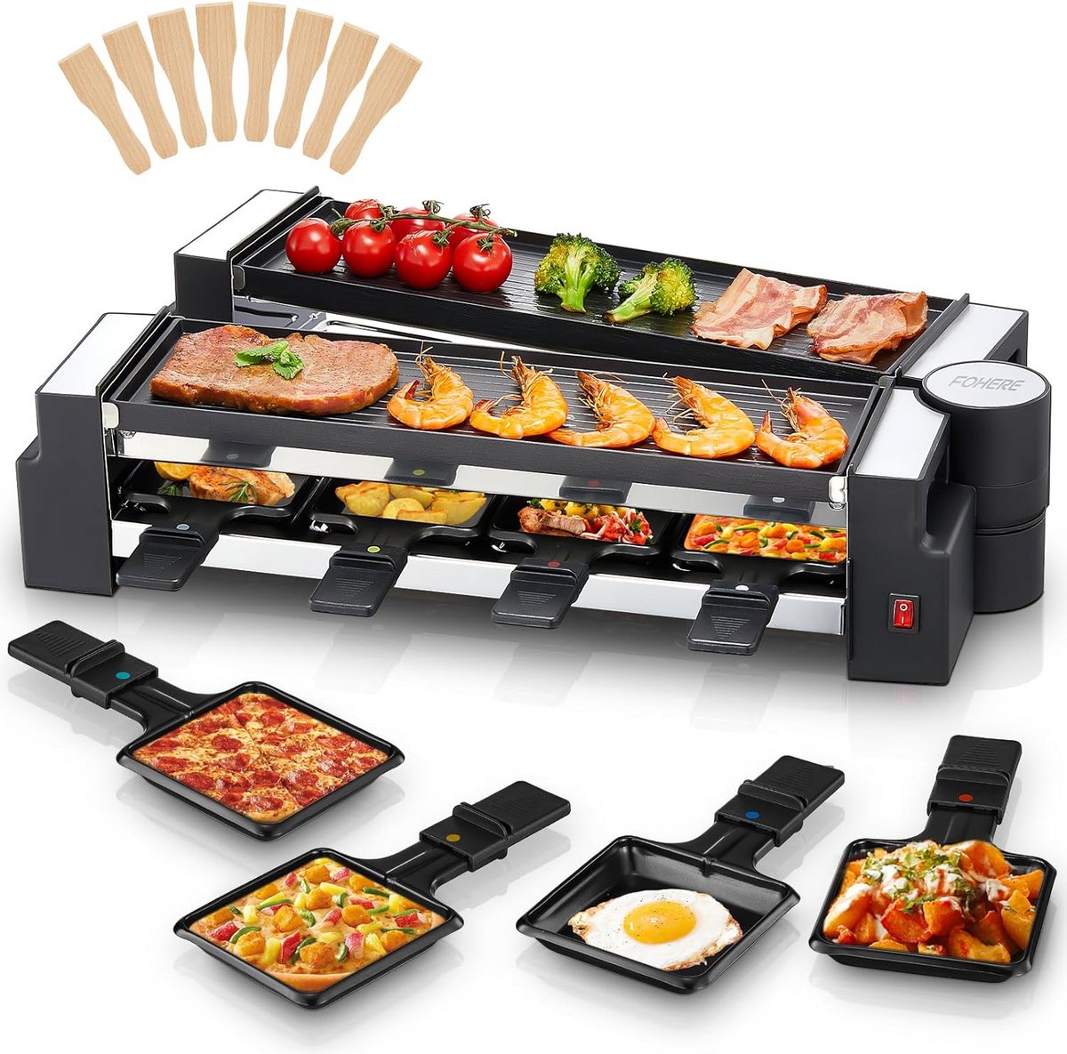 Gourmetstel - Bakplaat - Gourmetset - raclette