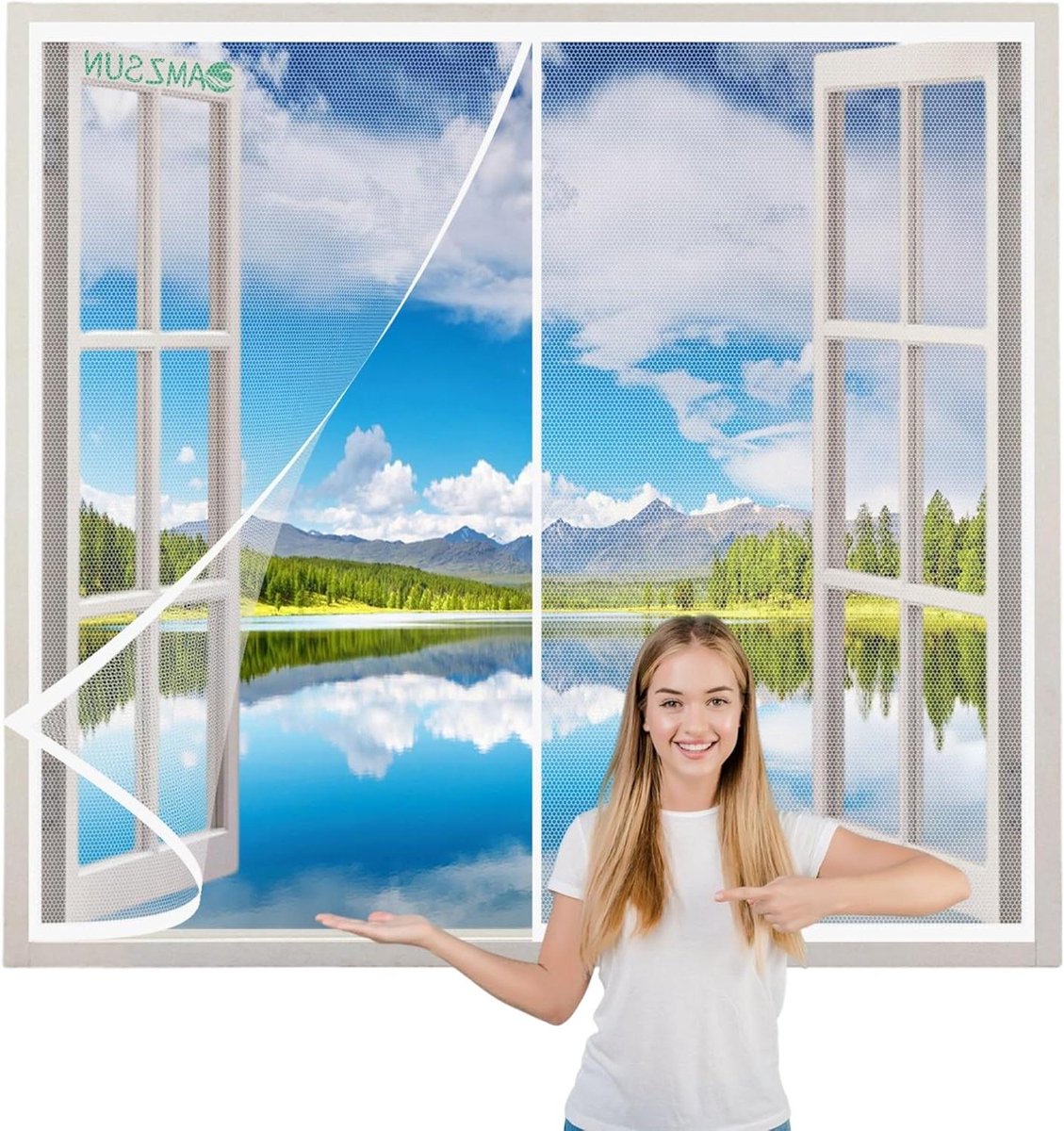 Magnetisch hor - Vliegengaas deur - Insecten buiten houden - Automatisch sluitend - 65x65cm - Wit
