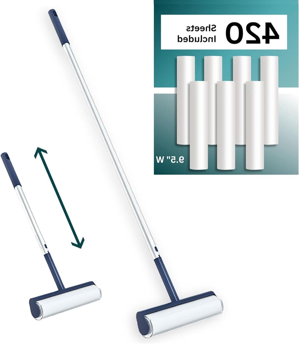 Grote Pluisroller - Kledingroller Vloerroller - Huis Reinigen - Extra Brede Rollen - 420 Vel 24cm Breed - Wit