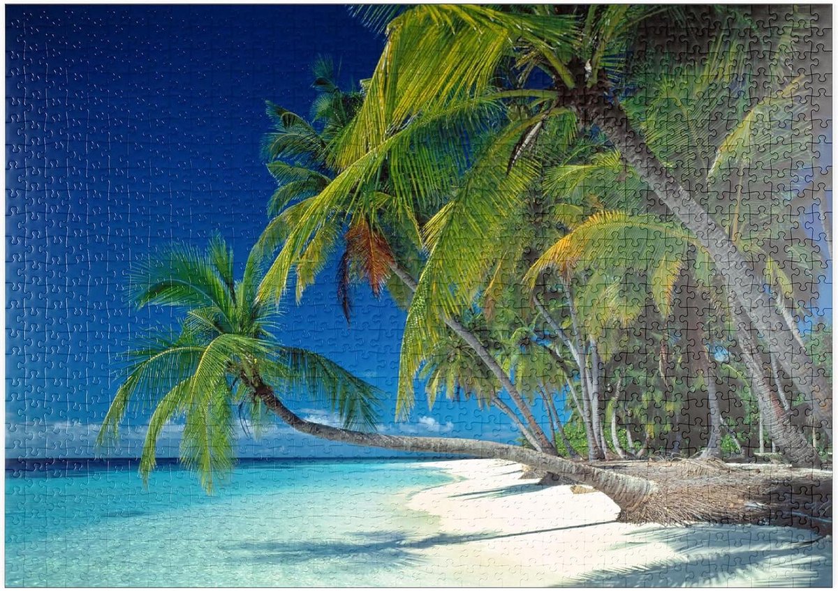 Legpuzzel Vakantieparadijs - Puzzel Maldiven - Ontspannen Tijdverdrijf - Hoge Resolutie Print - 1000 Stukjes - Multicolor