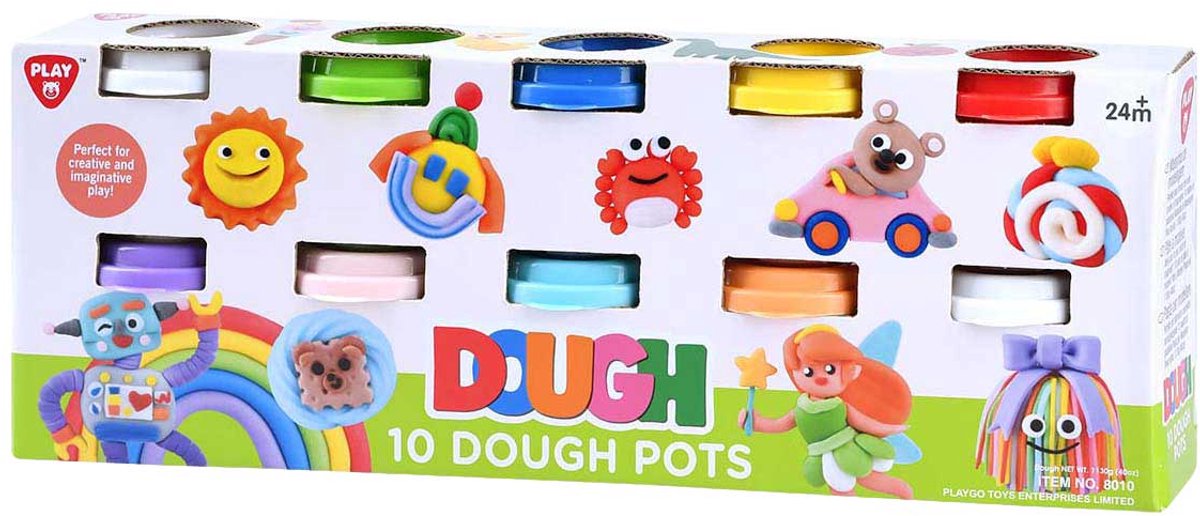 Playgo klei speelset 10 kleuren - boetseerklei voor kinderen 113g.