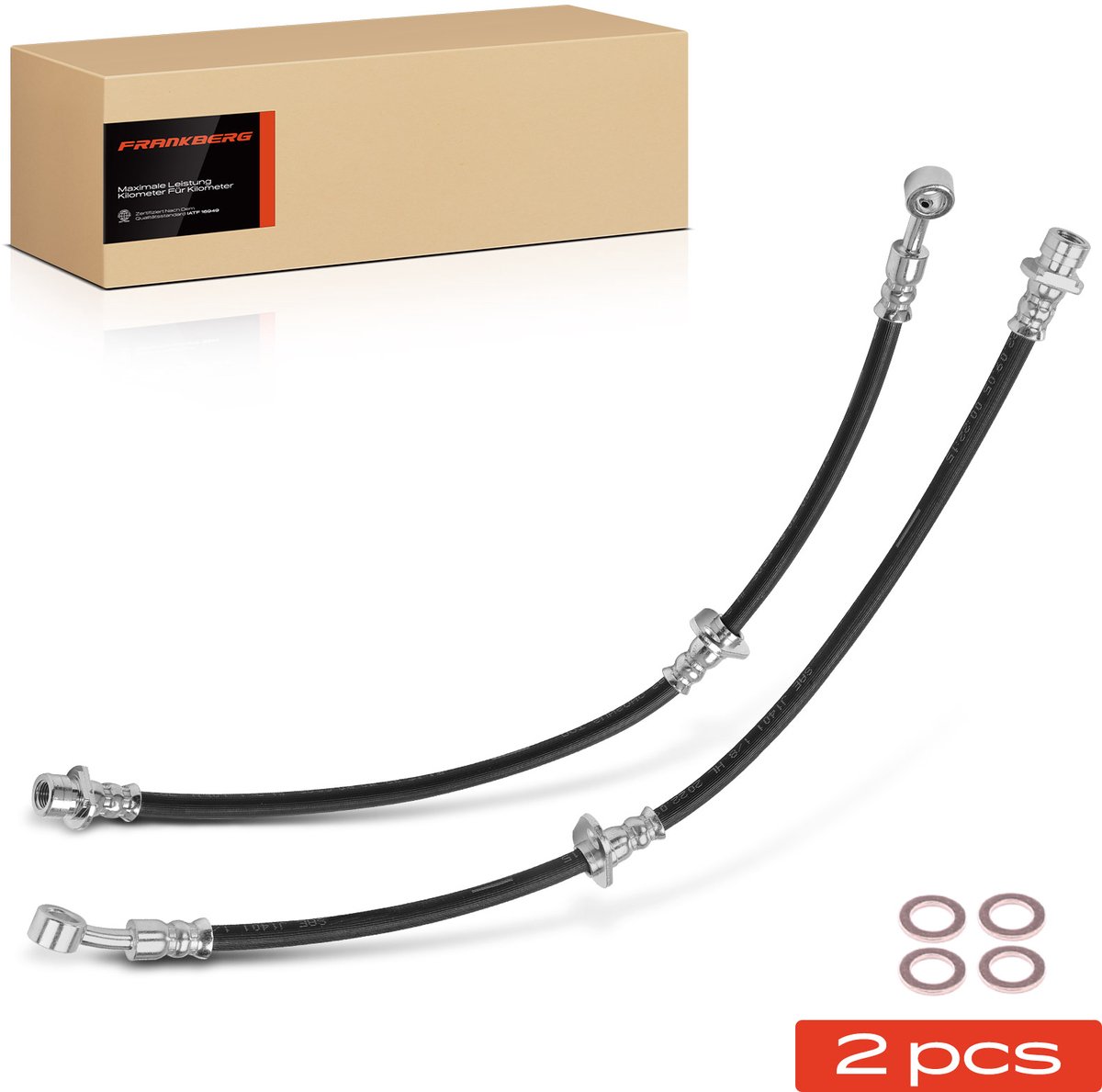 Frankberg 2x remslang achter links/rechts voor Honda Civic VII