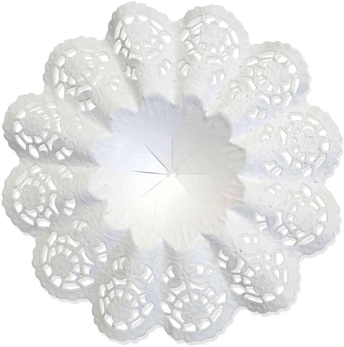 Biedermeiermanchetten Papier - Bloemenmanchetten Boeketdecoratie - Bloemen Schikken - Natvast Materiaal - Binnen 5 - Buiten 12 cm - Wit