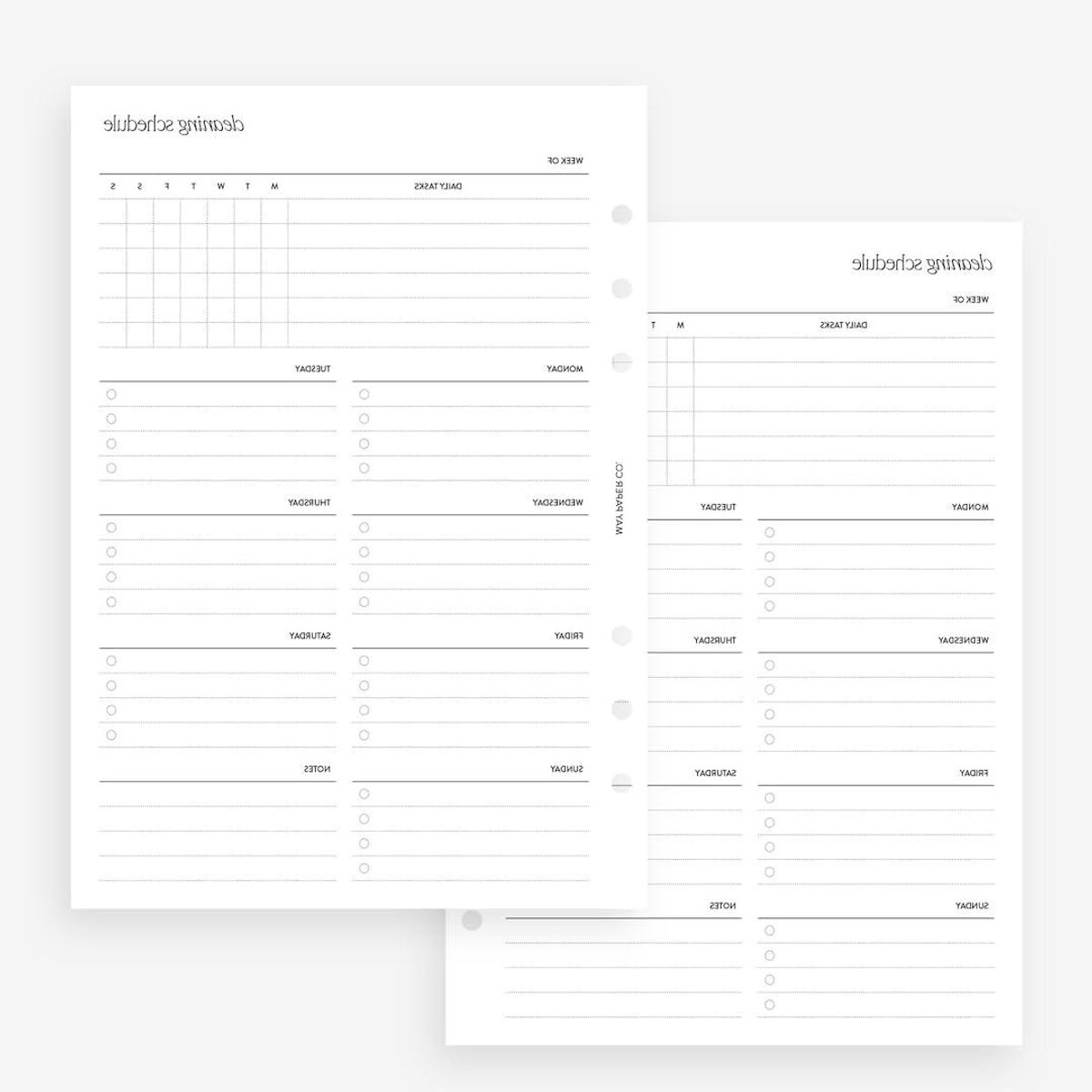 Planner A5 Vellen - Agenda Inleg - Dagelijks Plannen - Geschikt voor Vulpen - 15 Vellen - Wit