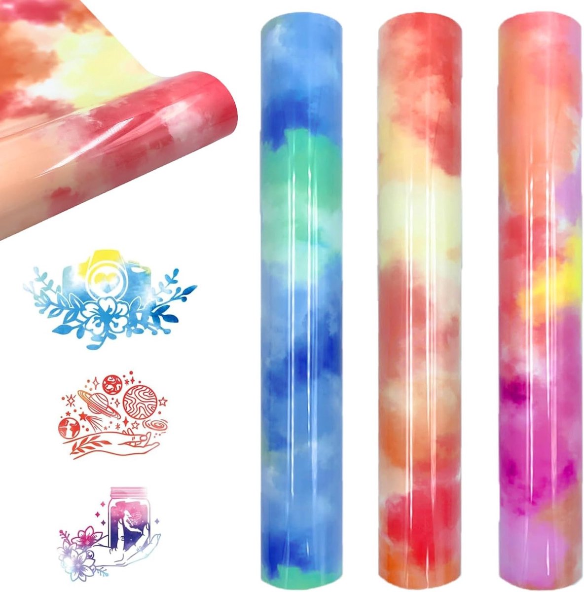 Set van 3 Zelfklevende TPU Strijkvinyl voor Thermische Stoffen - 30 x 25 cm, Ideaal voor T-shirts, Schorten en Werkkleding