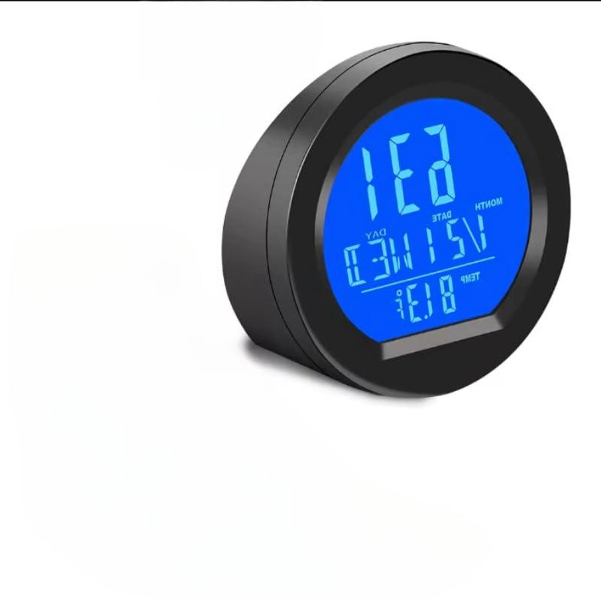 Digitale Autoklok Thermometer - Dashboard Klok Temperatuur - Reistijd Bijhouden - Zonne-energie Opladend - 43 x 32 x 27 mm