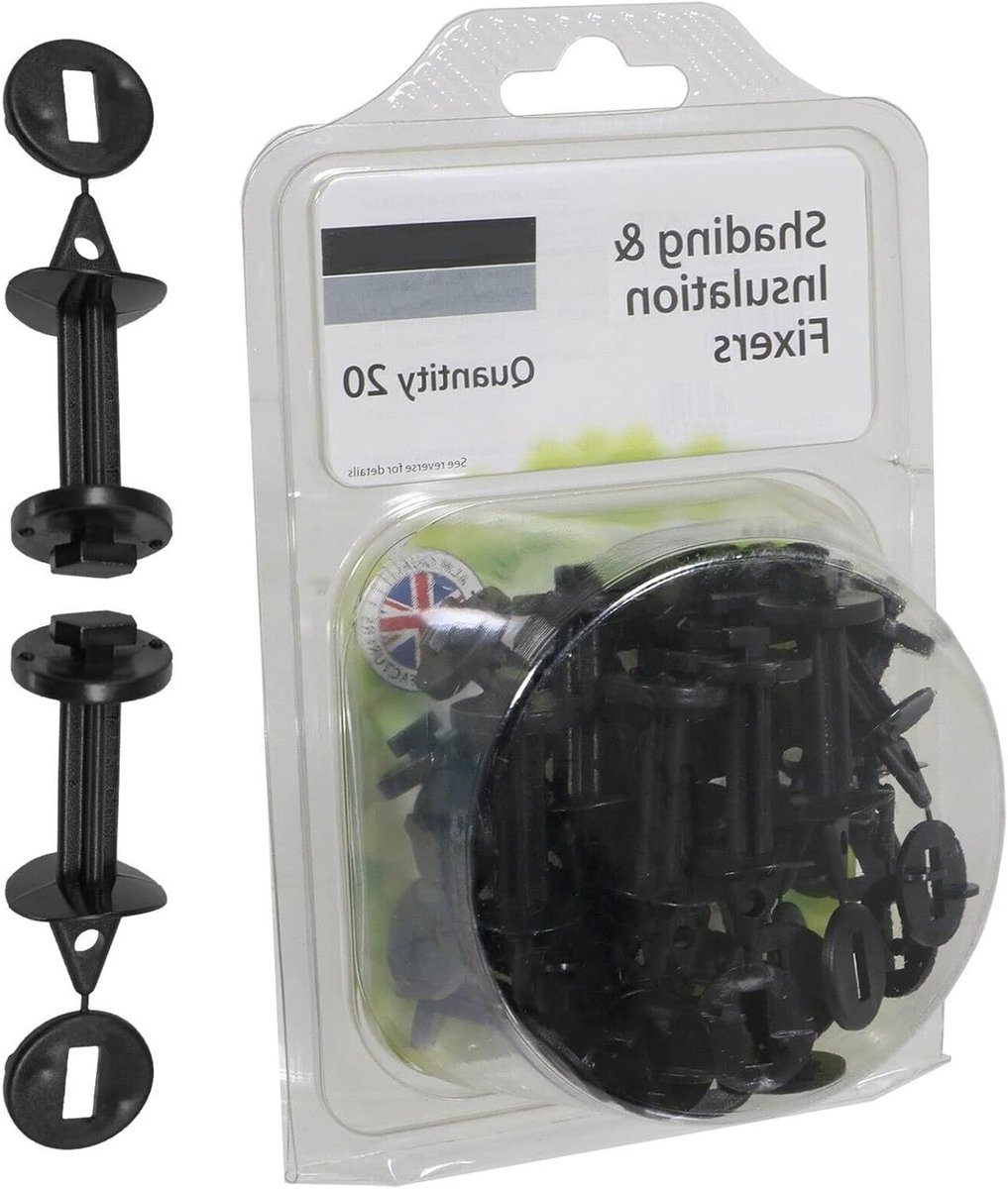 Kas Isolatie Fixers - Frame Clips - Kas Verwarmen - Met Spacer - 20 stuks - Zwart