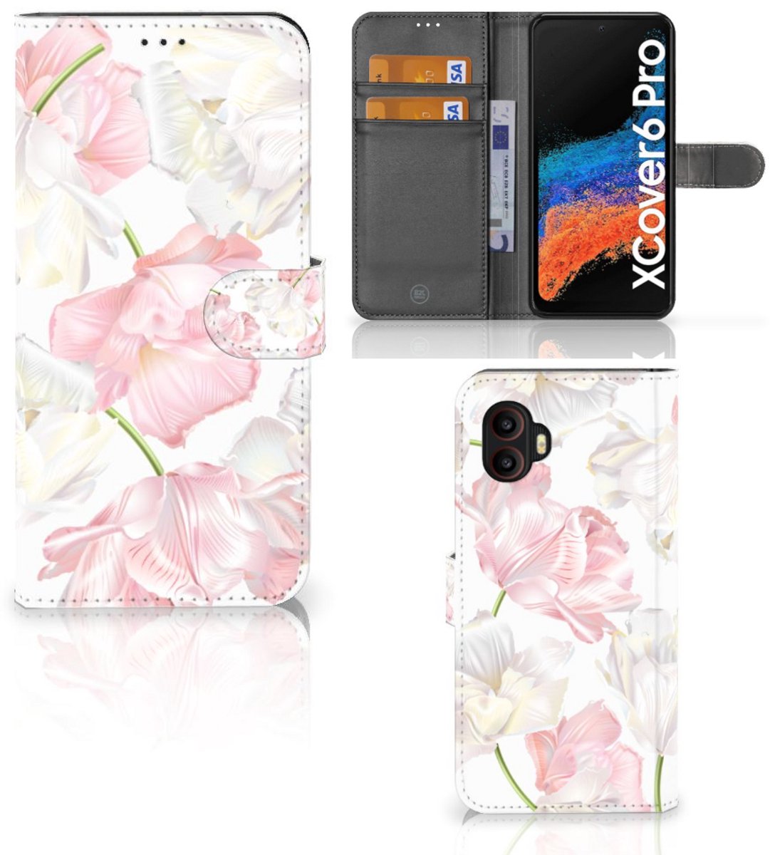 Book Case voor Samsung Galaxy Xcover 6 Pro Hoesje Lovely Flowers
