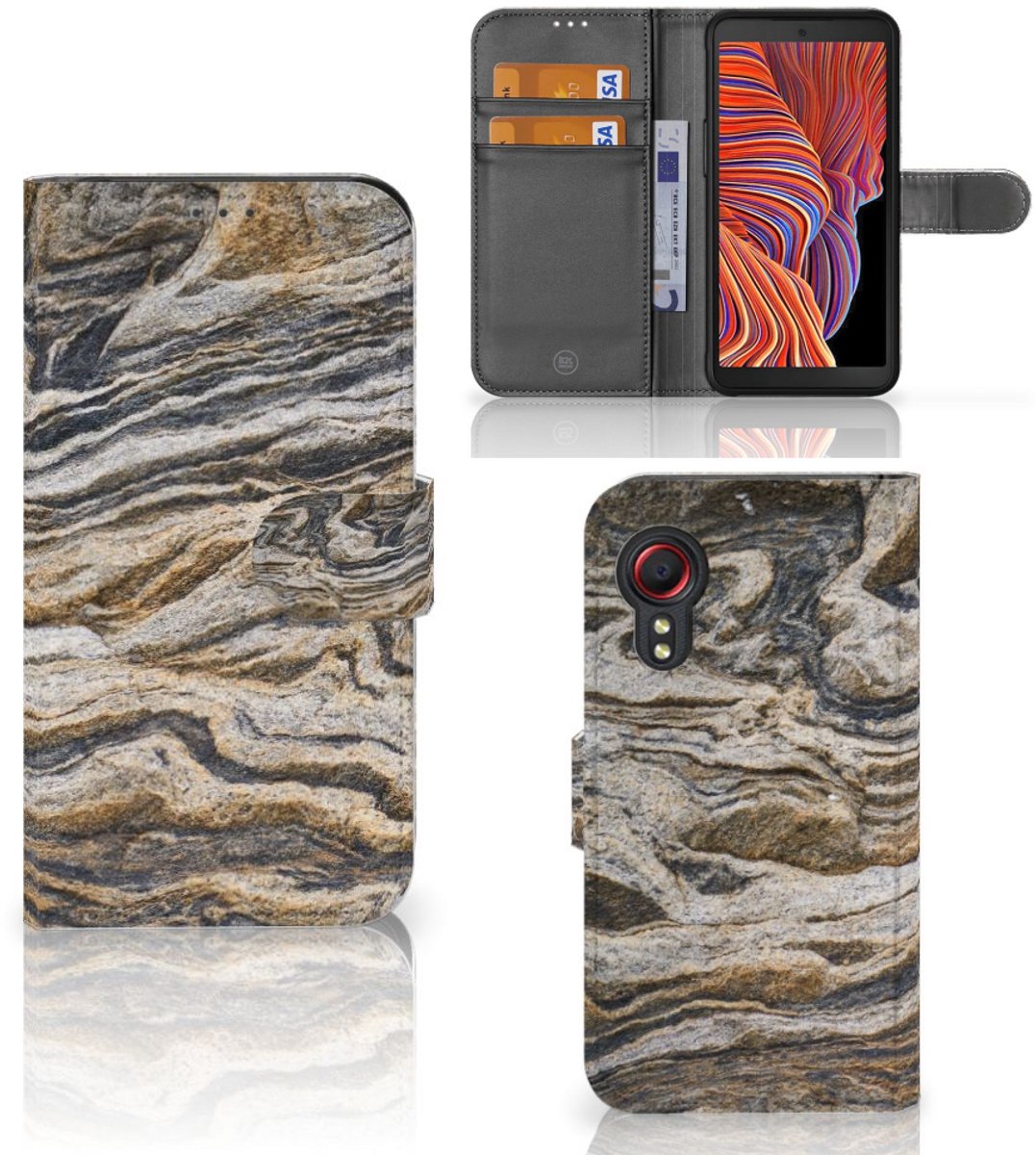 Book Case voor Samsung Galaxy Xcover 5 Bookcase Steen